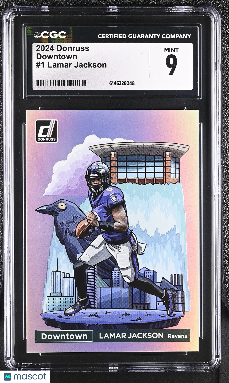 2024 Donruss Lamar Jackson Downtown #1 CGC 9 Baltimore Ravens