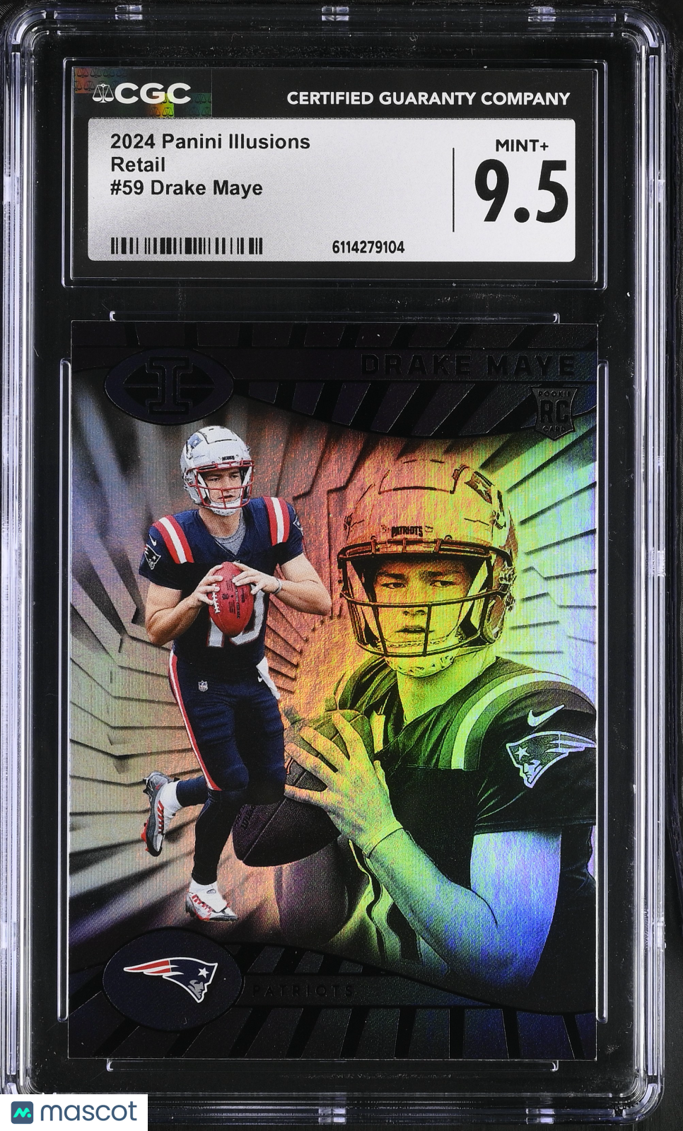 2024 Panini Illusions Drake Maye Rookie Retail #59 CGC 9.5 New England Patriots