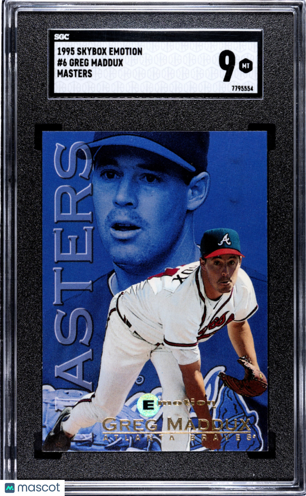 1995 Skybox Emotion Greg Maddux #6 Masters SGC 9
