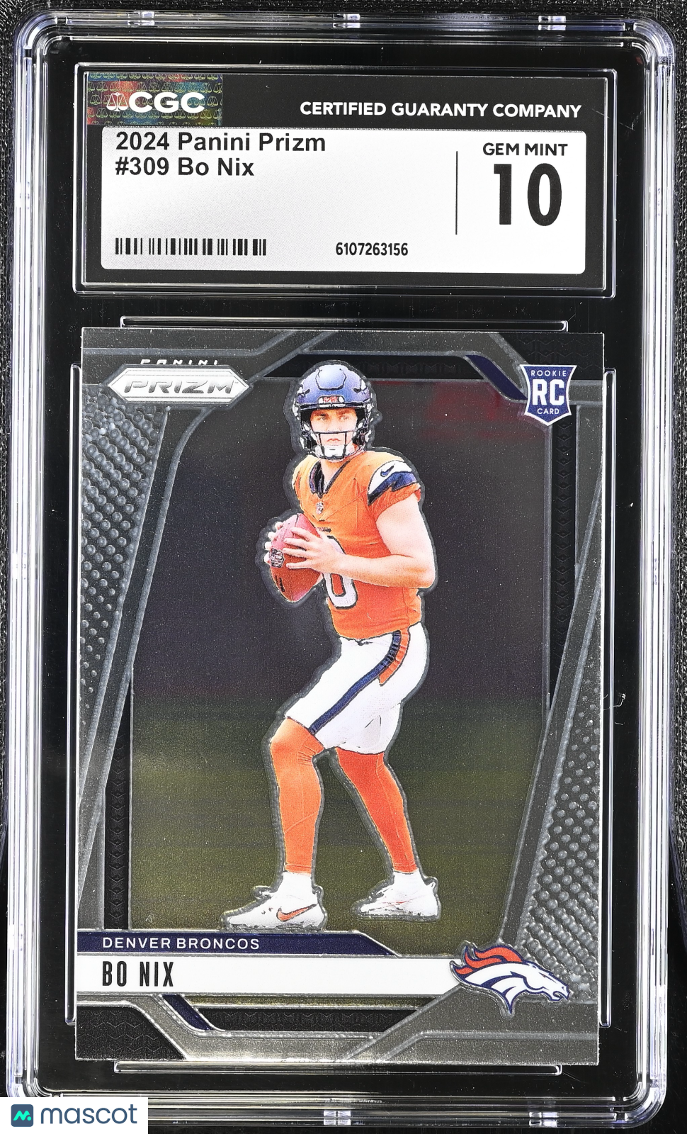 2024 Panini Prizm Bo Nix Rookie #309 CGC 10 Denver Broncos
