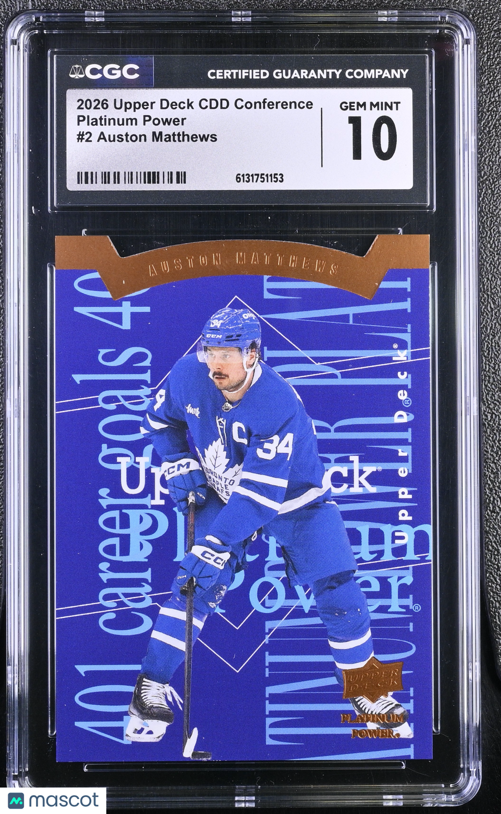 2026 Upper Deck Conference Auston Matthews Platinum Power #2 CGC 10 Maple Leafs