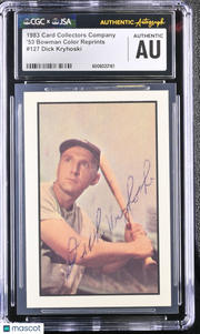 1983 C.C.C. Dick Kryhoski '53 Bowman Color Reprints #127 CGC Authentic JSA