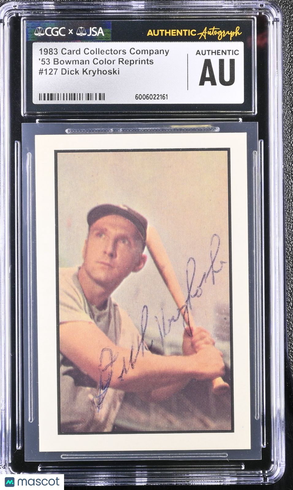 1983 C.C.C. Dick Kryhoski '53 Bowman Color Reprints #127 CGC Authentic JSA