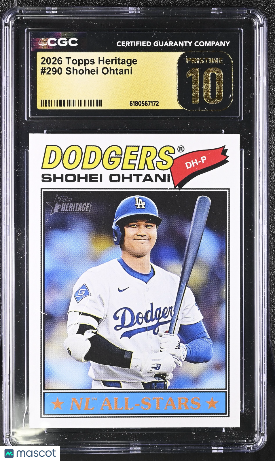 2026 Topps Heritage Shohei Ohtani #290 CGC 10 Pristine Dodgers