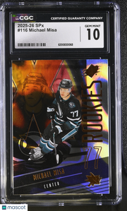2025-26 SPX Michael Misa Rookie #116 CGC 10 San Jose Sharks