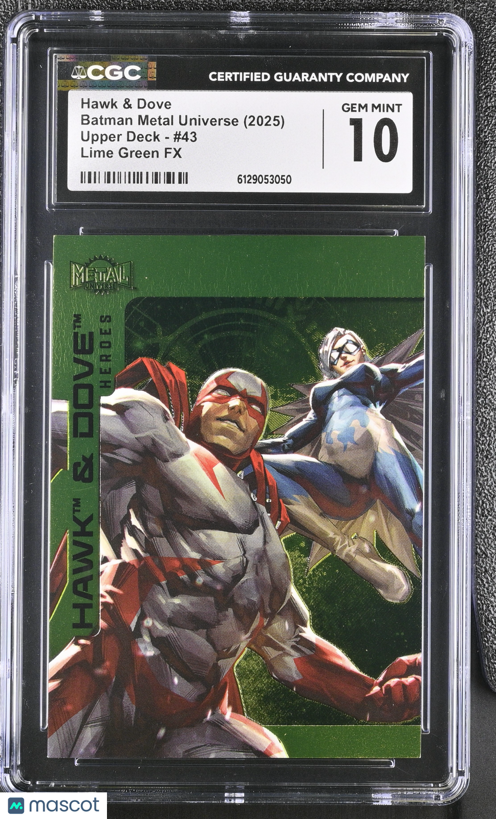 2025 Upper Deck Metal Universe Batman Hawk & Dove Lime Green FX #43 CGC 10
