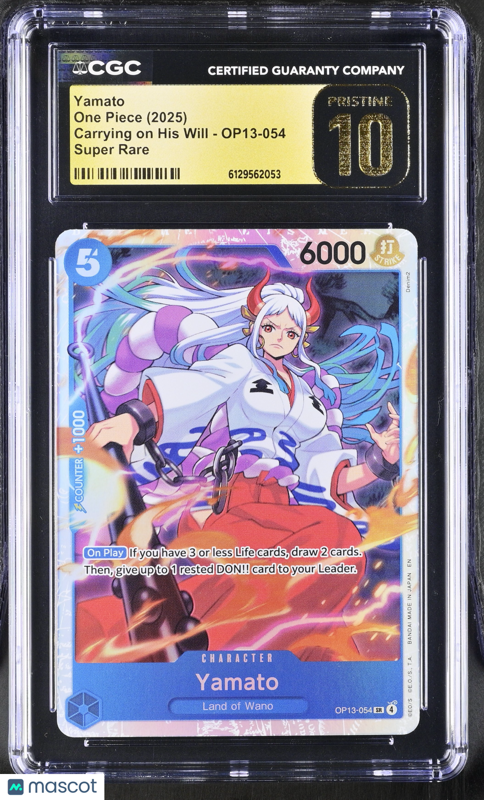 2025 One Piece Carrying On His Will Yamato CGC 10 #OP13-054 Pristine