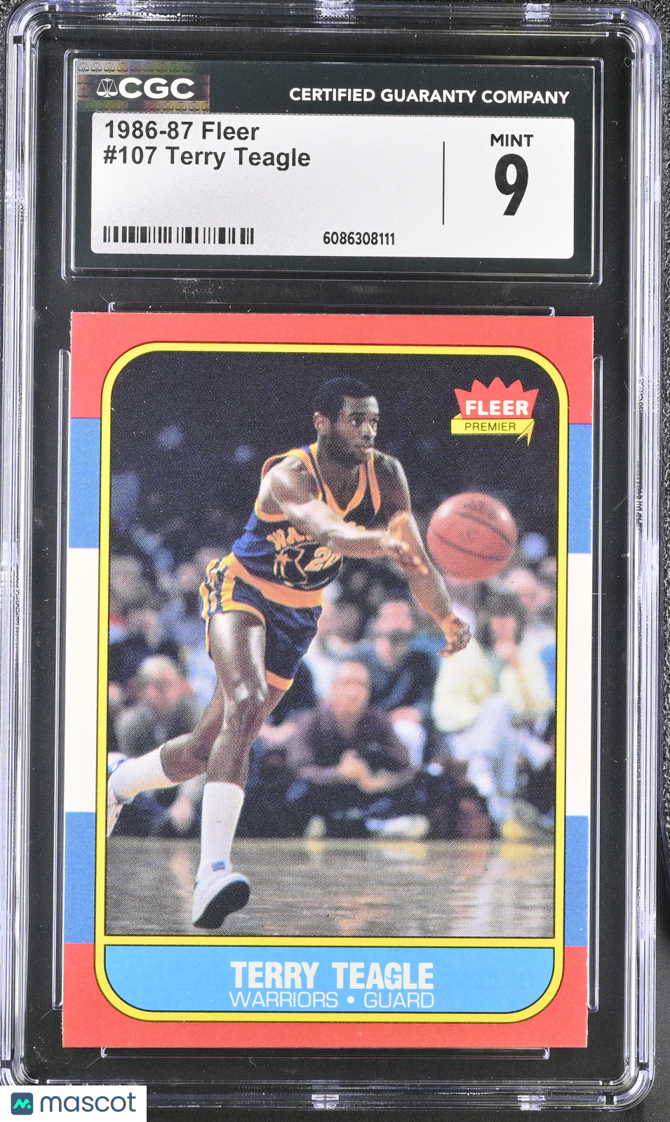 1986-87 Fleer Terry Teagle #107 CGC 9 Golden State Warriors