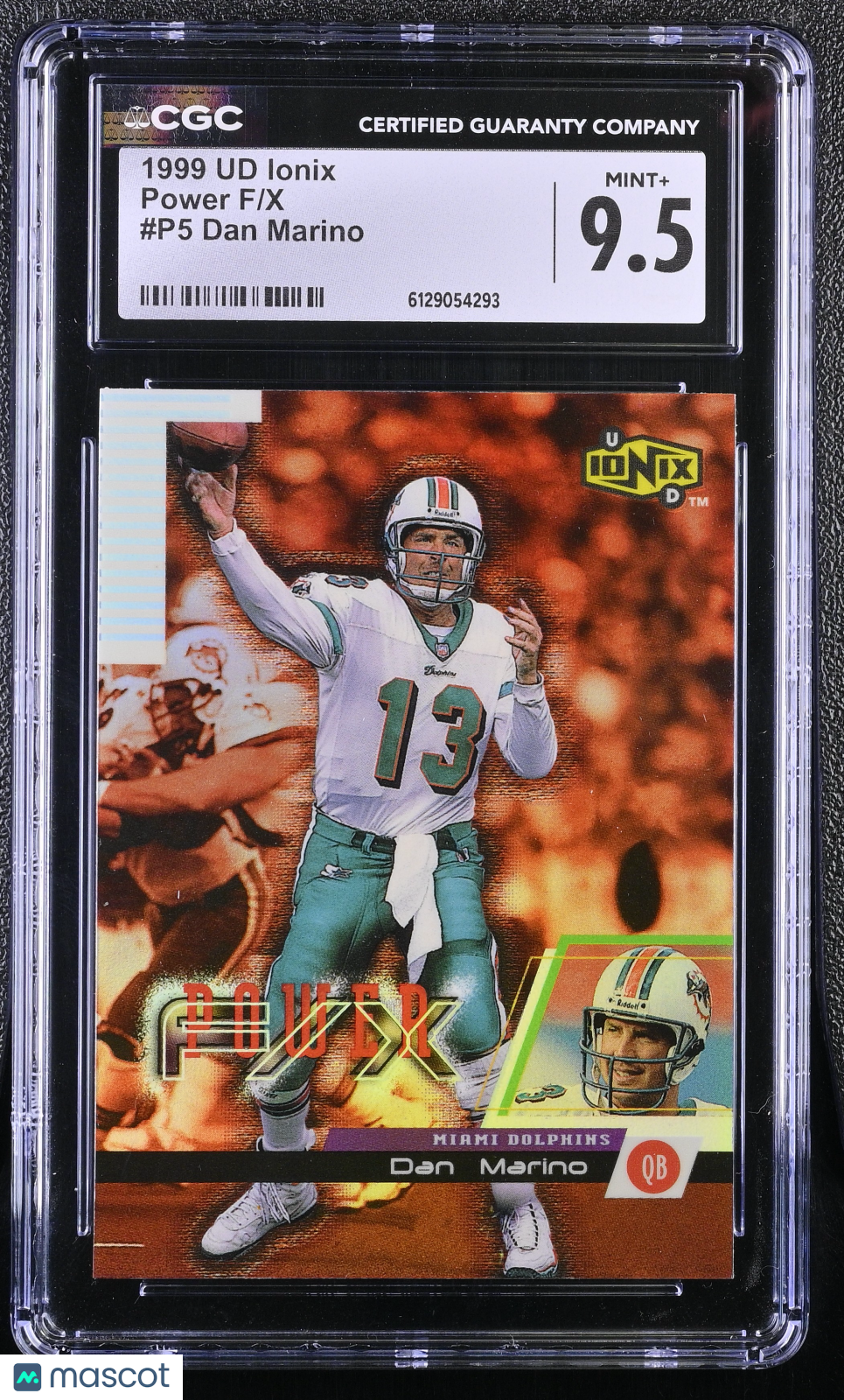 1999 UD Ionix Dan Marino Power F/X #P5 CGC 9.5 Miami Dolphins