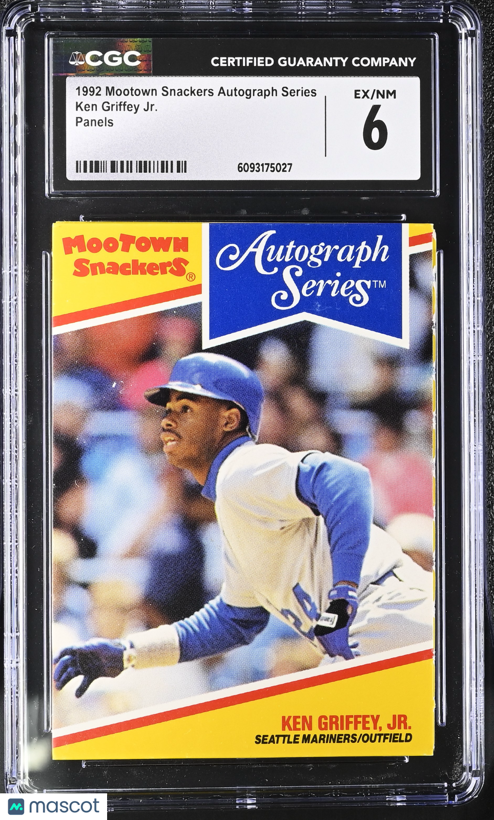 1992 Mootown Snackers Autograph Series Ken Griffey Jr. Panels CGC 6 Mariners