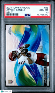 2024 Topps Chrome Helix Jayden Daniels Rookie #H8 PSA 10 Washington Commanders