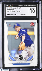 2014 Bowman Draft Trea Turner Rookie Prospects #DP10 CGC 10 San Diego Padres
