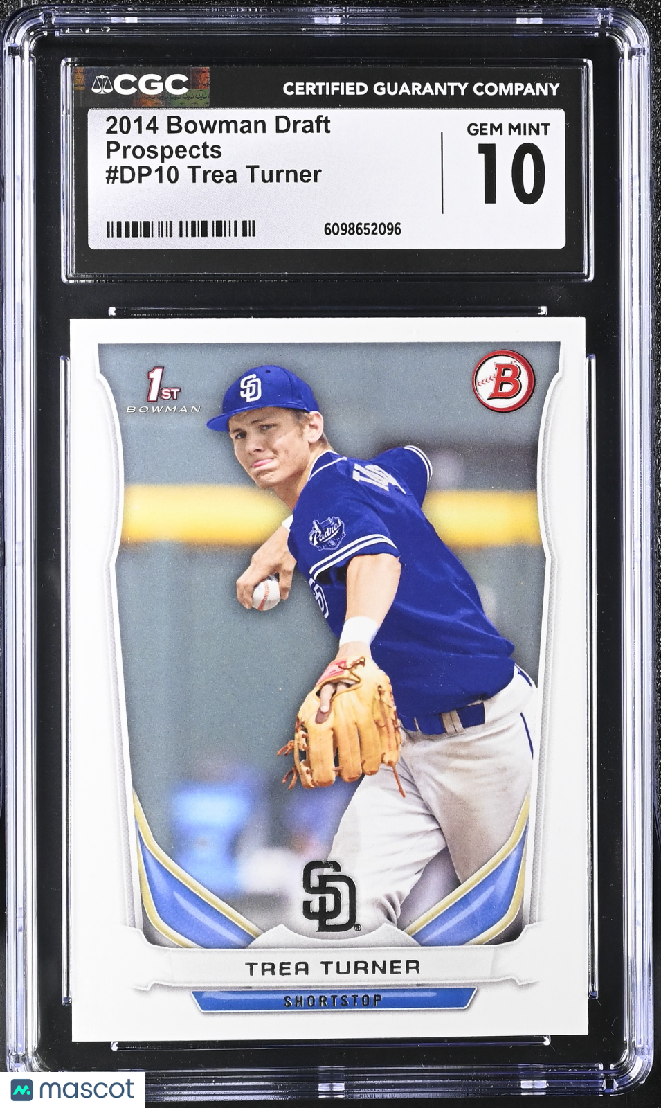 2014 Bowman Draft Trea Turner Rookie Prospects #DP10 CGC 10 San Diego Padres