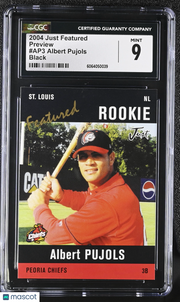 2004 Just Featured Preview Albert Pujols #AP3 Black Pujols Inserts CGC 9
