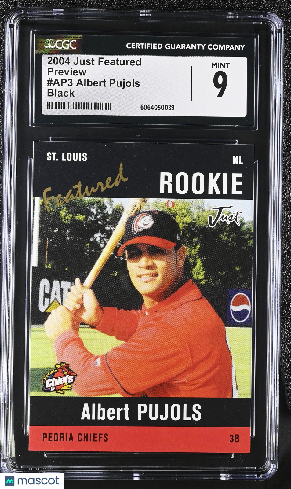 2004 Just Featured Preview Albert Pujols #AP3 Black Pujols Inserts CGC 9