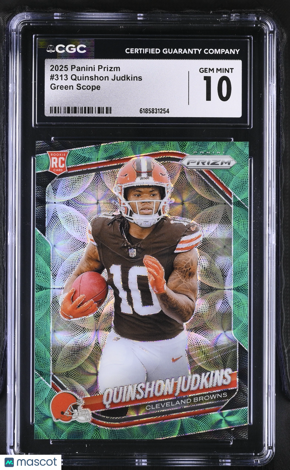 2025 Panini Prizm Quinshon Judkins Green Scope /75 Rookie #313 CGC 10 Browns