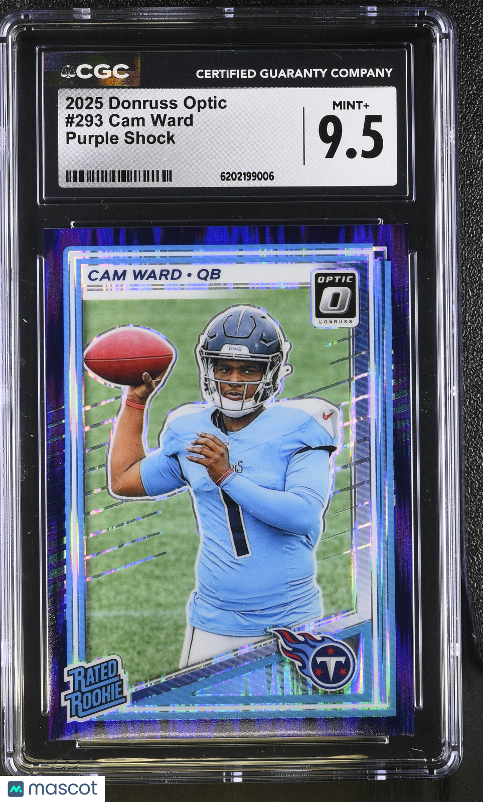2025 Donruss Optic Cam Ward Purple Shock Rookie #293 CGC 9.5 Tennessee Titans