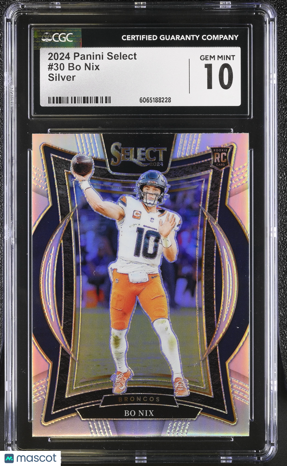 2024 Panini Select Bo Nix Silver Rookie #30 CGC 10 Denver Broncos