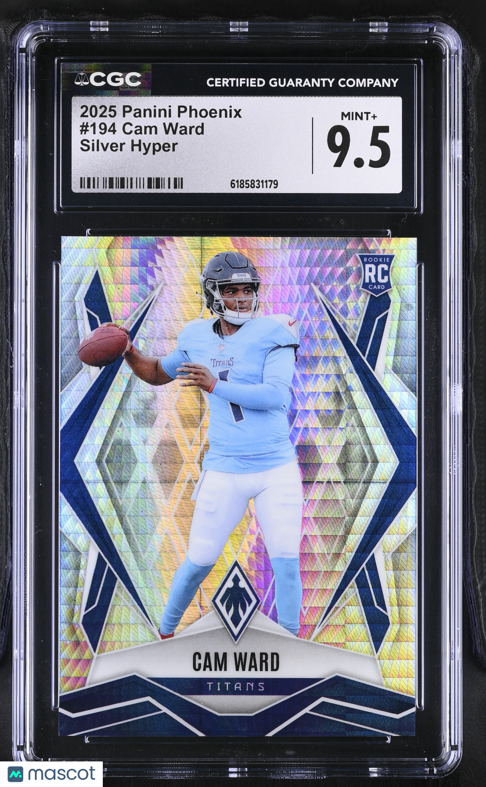 2025 Panini Phoenix Cam Ward Silver Hyper Rookie #194 CGC 9.5 Tennessee Titans