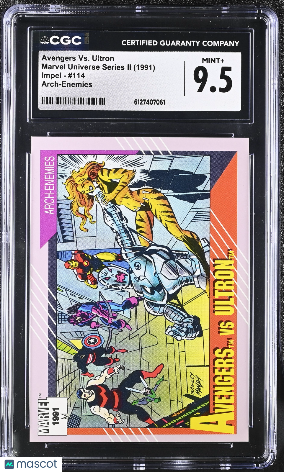 1991 Impel Marvel Universe Series Avengers Vs. Ultron #114 Arch-Enemies CGC 9.5