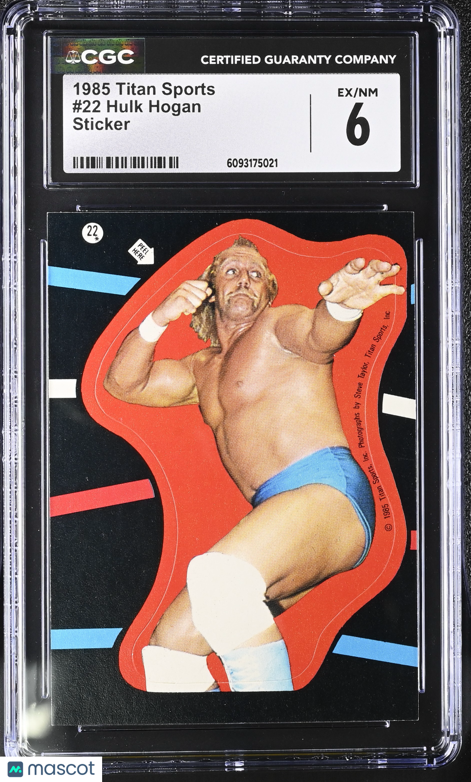 1985 Titan Sports Hulk Hogan Sticker #22 CGC 6