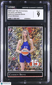 2025 Leaf 15th Anniversary Cameron Brink Black Shimmer /2 #92B-24 CGC 9 Sparks