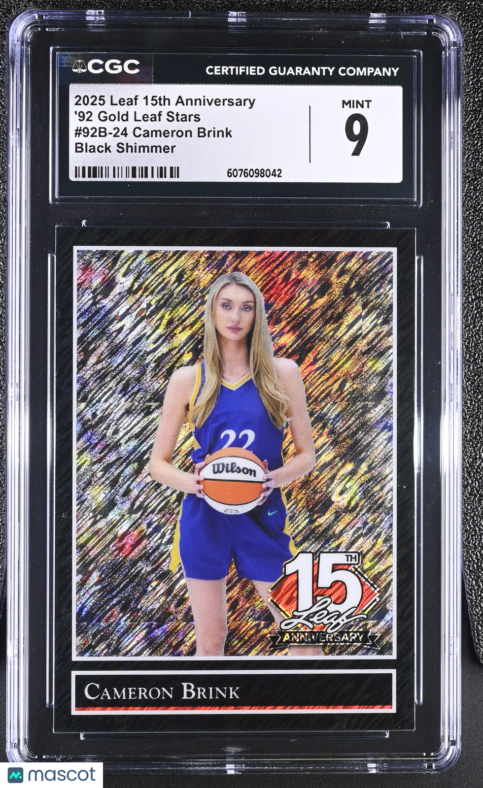 2025 Leaf 15th Anniversary Cameron Brink Black Shimmer /2 #92B-24 CGC 9 Sparks