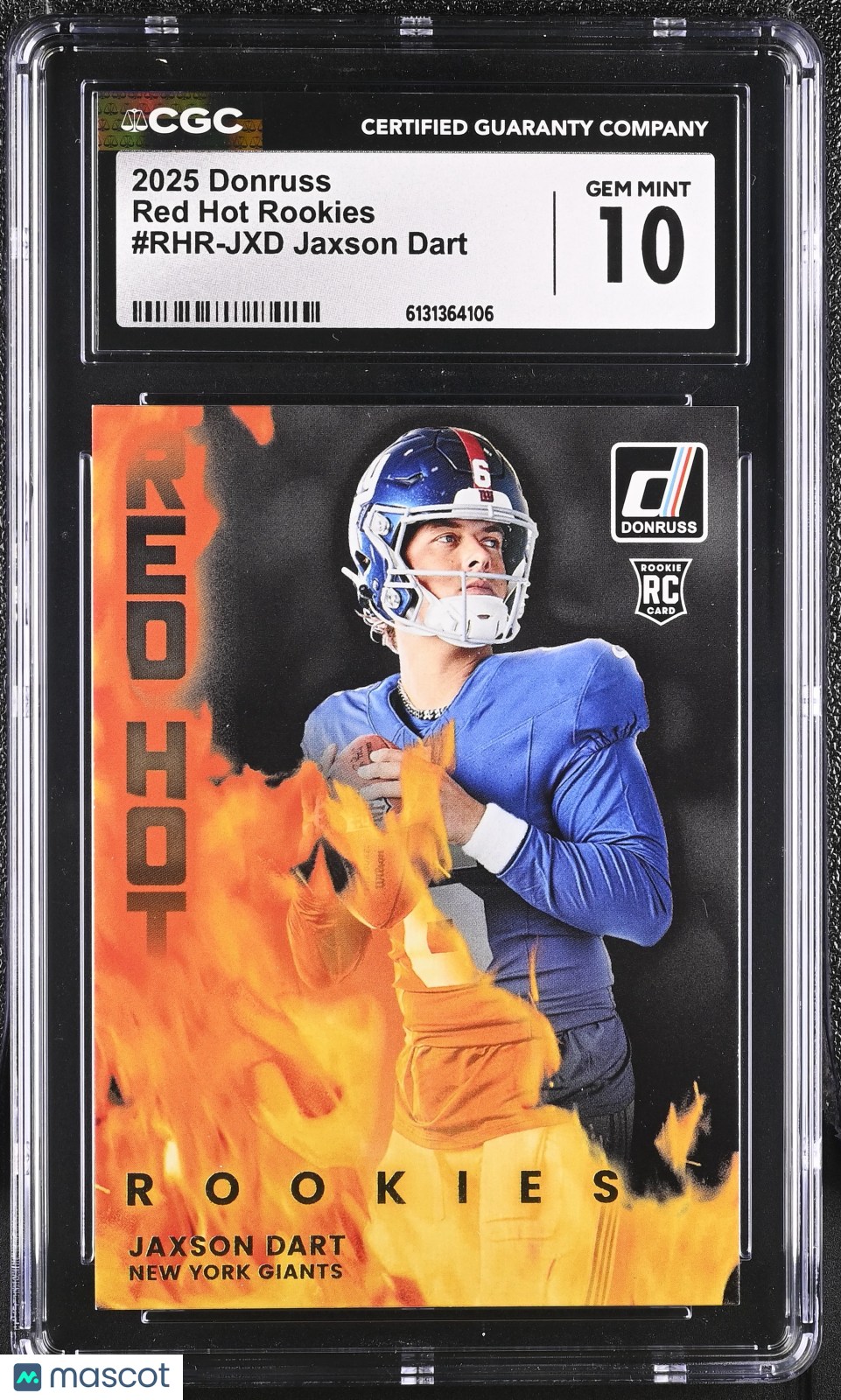 2025 Donruss Jaxson Dart Red Hot Rookies #RHR-JXD CGC 10 New York Giants