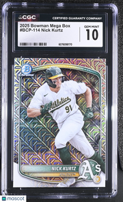 2025 Bowman Mega Box Nick Kurtz Rookie #BCP-114 CGC 10 Oakland Athletics