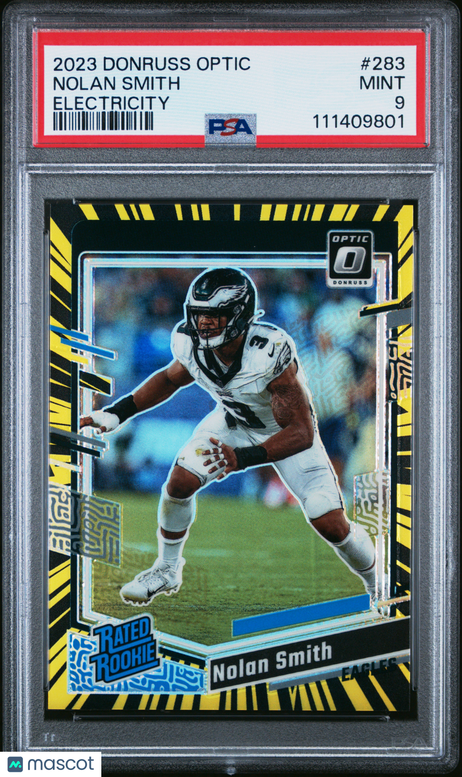 2023 Panini Donruss Optic Nolan Smith Electricity /69 Rookie #283 PSA 9 Eagles