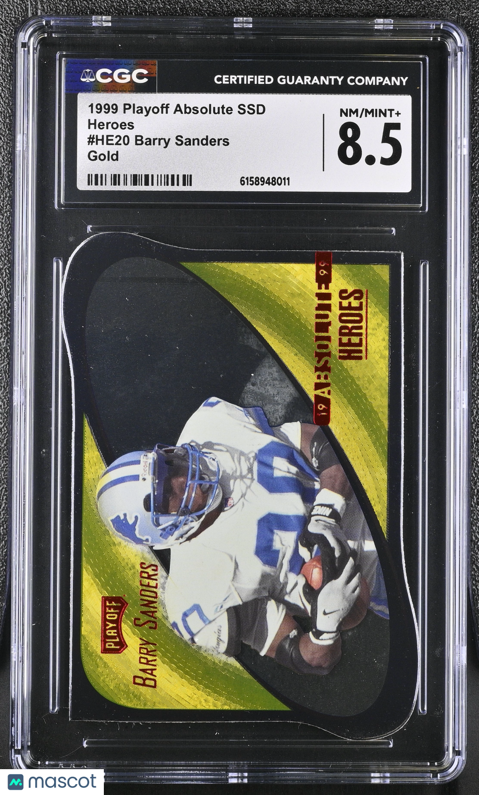 1999 Playoff Absolute SSD Barry Sanders Gold Heroes #HE20 CGC 8.5 Detroit Lions