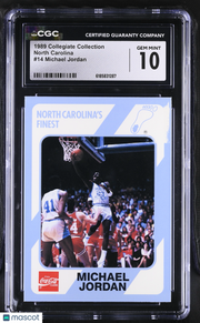 1989 Collegiate Collection Michael Jordan North Carolina #14 CGC 10