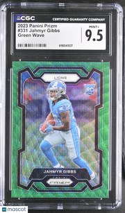 2023 Panini Prizm Jahmyr Gibbs Green Wave Rookie #331 CGC 9.5 Detroit Lions