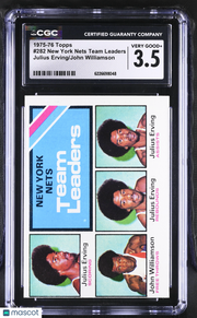 1975-76 Topps New York Nets Team Leaders Erving/Williamson #282 CGC 3.5