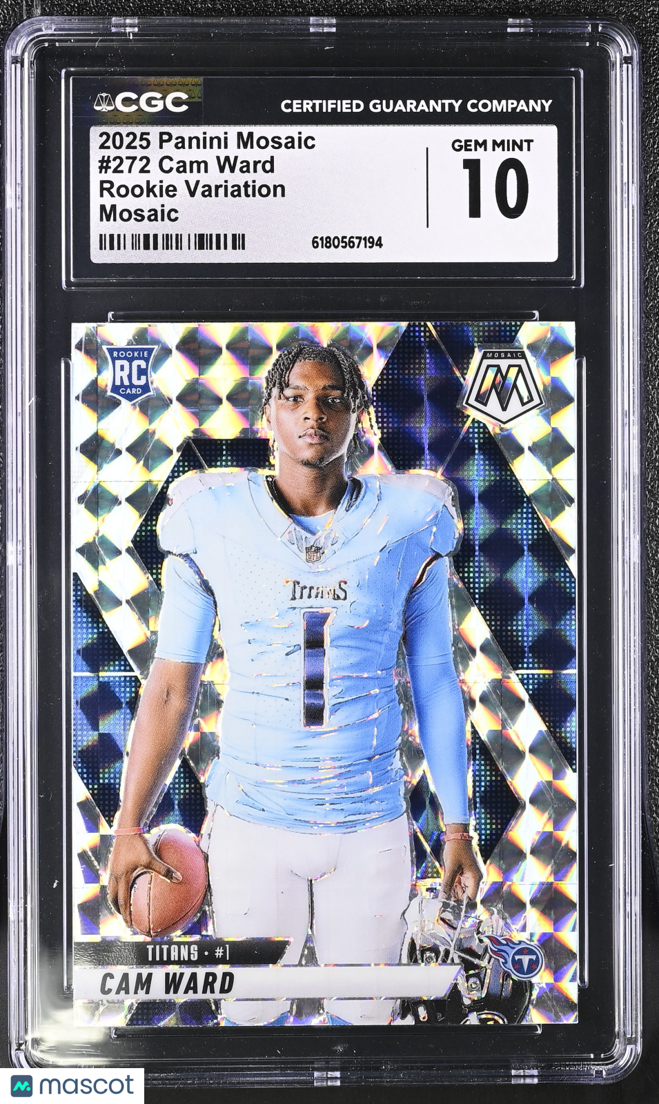 2025 Panini Mosaic Cam Ward Rookie Variation Mosaic Rookie #272 CGC 10 Titans