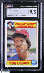1986 Topps Quaker Granola Mike Schmidt #14 CGC 9.5 Philadelphia Phillies