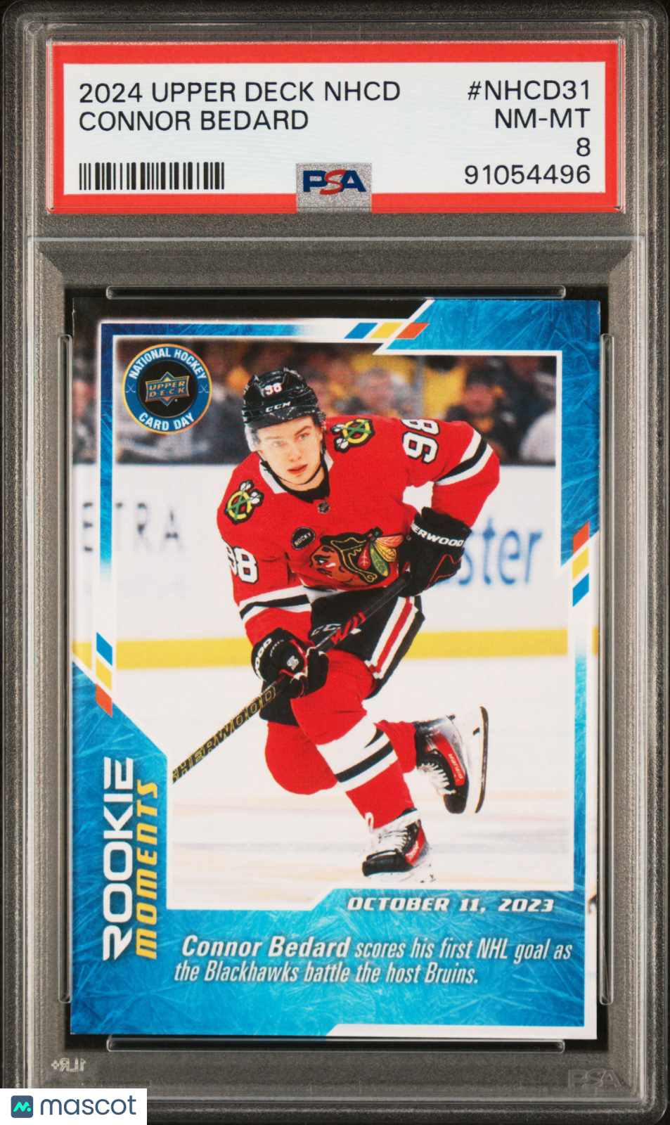 2024 Upper Deck National Hockey Card Day Connor Bedard Rookie #NHCD31 PSA 8