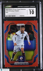 2024 Panini Prizm Copa America Christian Pulisic Red /199 #150 CGC 10 uSA