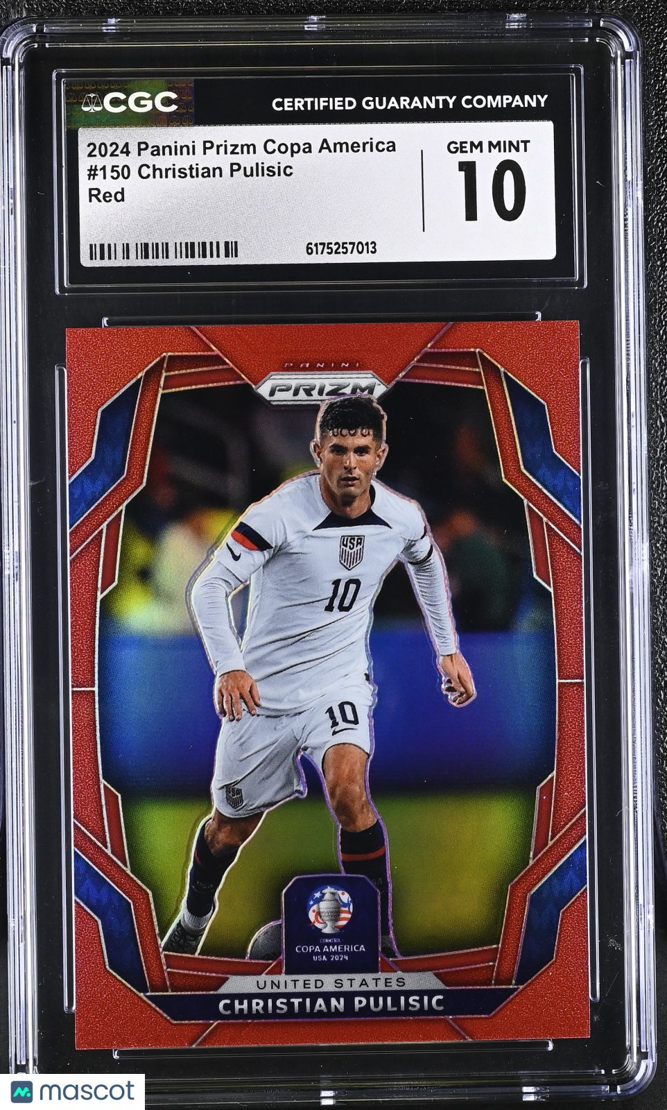 2024 Panini Prizm Copa America Christian Pulisic Red /199 #150 CGC 10 uSA