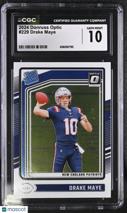 2024 Donruss Optic Drake Maye Rookie #229 CGC 10 New England Patriots