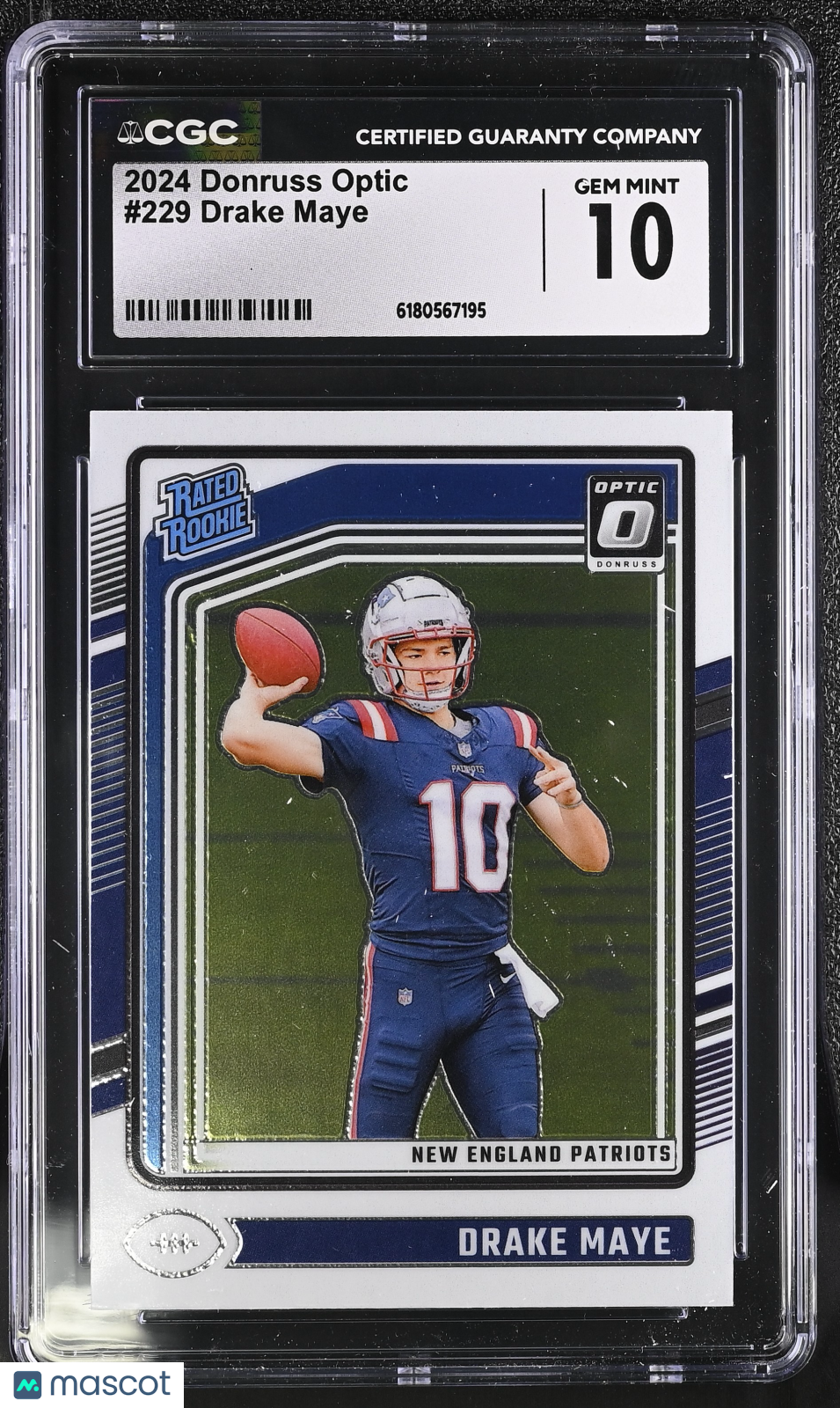 2024 Donruss Optic Drake Maye Rookie #229 CGC 10 New England Patriots
