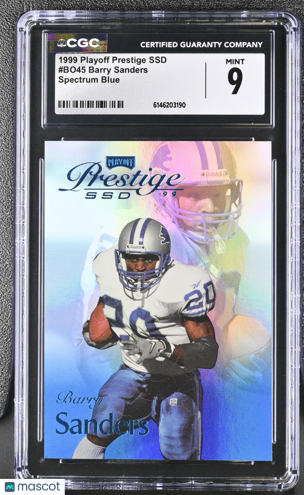 1999 Playoff Prestige SSD Barry Sanders Spectrum Blue /500 #BO45 CGC 9 Lions