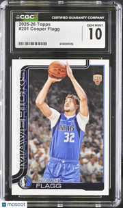 2025-26 Topps Cooper Flagg Rookie #201 CGC 10 Dallas Mavericks