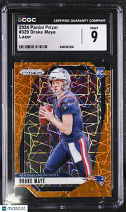 2024 Panini Prizm Drake Maye Lazer Rookie #329 CGC 9 New England Patriots