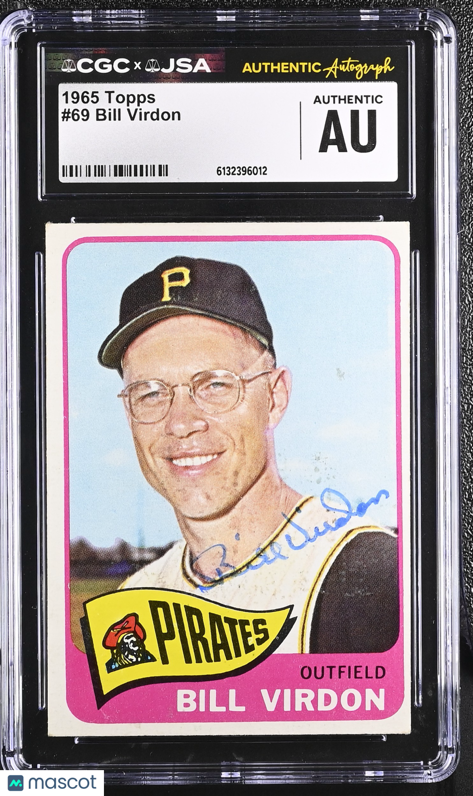 1965 Topps Bill Virdon Auto Autograph 69 CGC Authentic JSA Pittsburgh Pirates