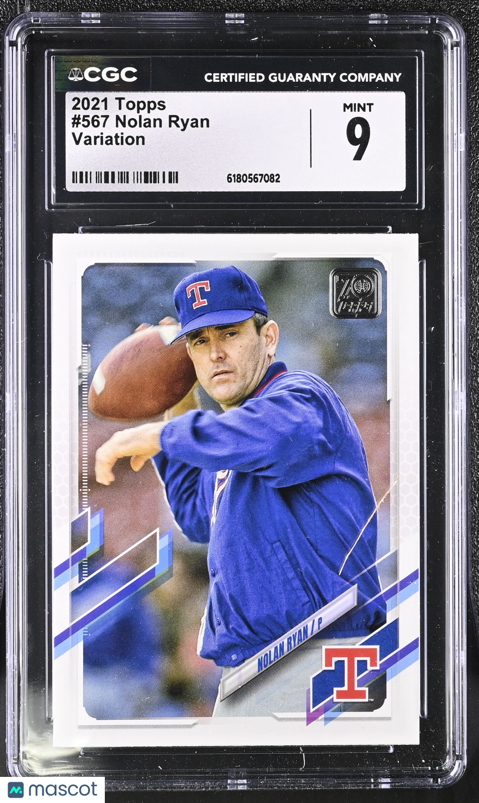 2021 Topps Nolan Ryan Variation #567 CGC 9 Texas Rangers