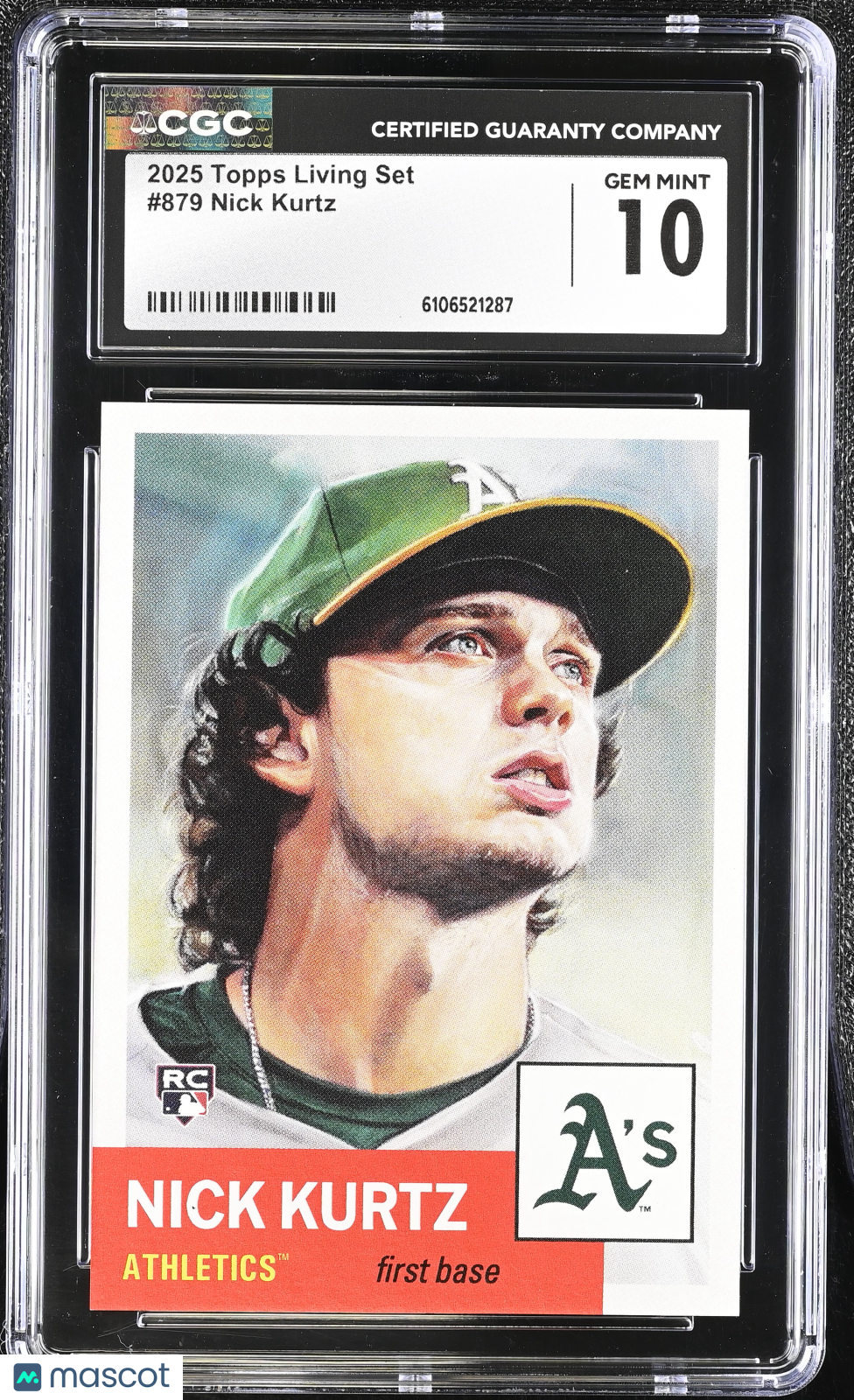 2025 Topps Living Set Nick Kurtz Rookie #879 CGC 10 Oakland Athletics
