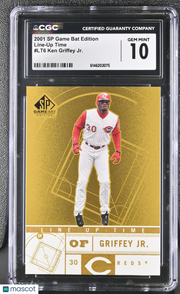 2001 SP Game Bat Edition Ken Griffey Jr. Line-Up Time #LT6 CGC 10 Reds