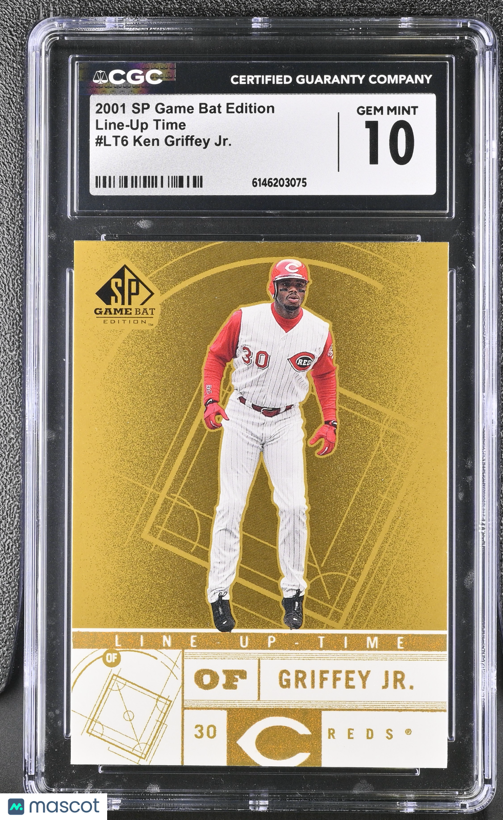 2001 SP Game Bat Edition Ken Griffey Jr. Line-Up Time #LT6 CGC 10 Reds