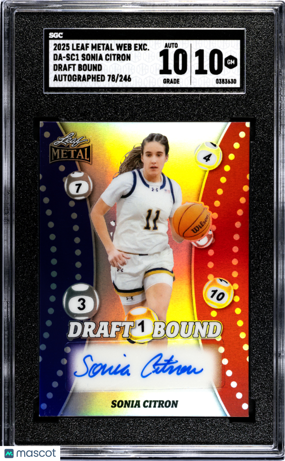 2025 Leaf Metal Sonia Citron Draft Bound Autograph 246 #DA-SC1 SGC 10